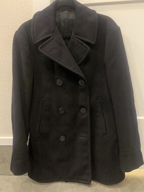 Vintage 1961 US Navy Pea Coat 36R – 100% Kersey Wool Corduroy Pockets Authentic